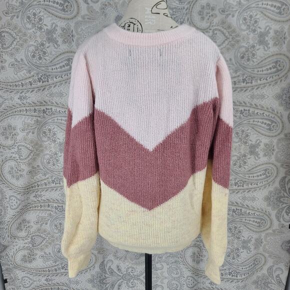 Vero Moda Colorblock amazingly soft sweater size Large Cozycore Office Pink - Picture 2 of 8
